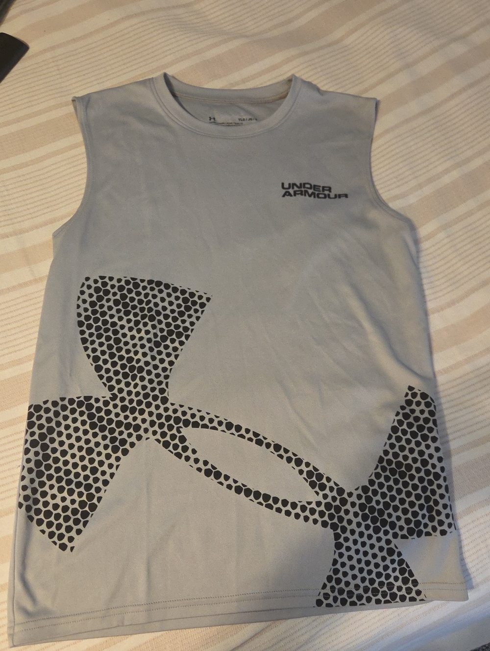 Under Armour Light Gray Sleeveless Tank with Black Logo